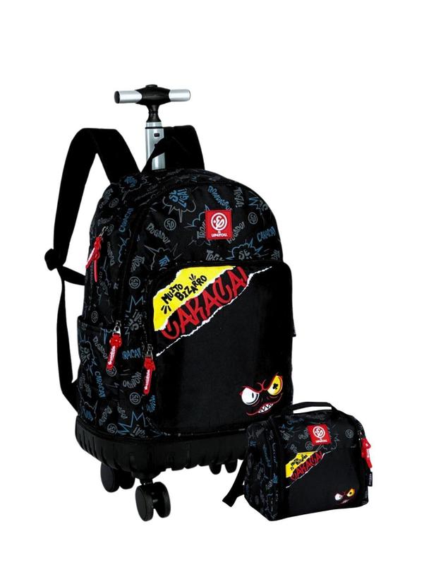 NLLE グッズ Kit Mochila e Lancheira Térmica Masculina Infantil Enaldinho Preta